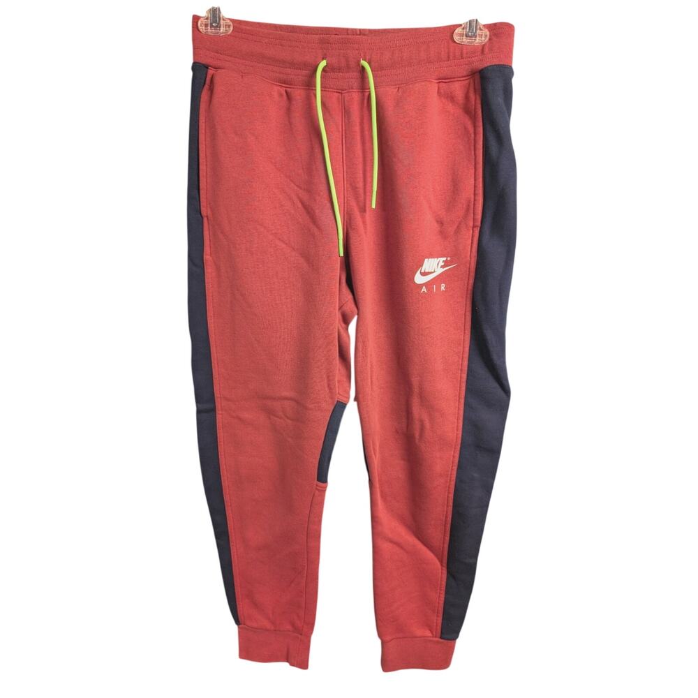 Men's Rust Blue Nike Air Color Block Fleece Sweatpants Joggers Medium DD6348-661